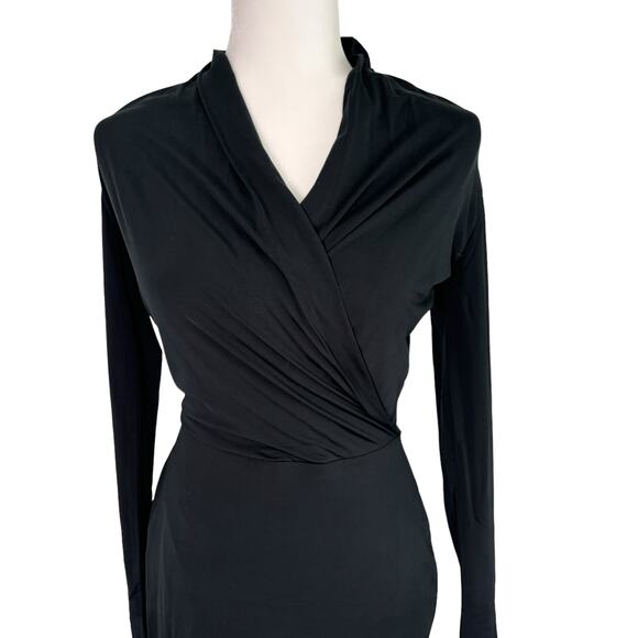 Allsaints Tame Dress Black Size‎ Small Faux Wrap Assymetrical Hem - Picture 7 of 12